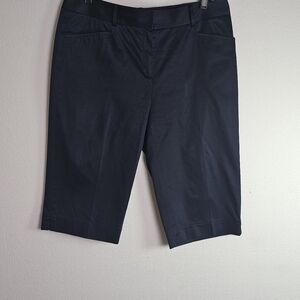 Lafayette 148 Women Shorts Sz 8 Navy Bermuda Style W Pockets Preppy,Chic